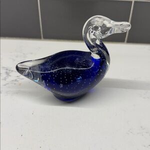 Silvestri Arte Murano Italy Cobalt Crystal Glass Bird